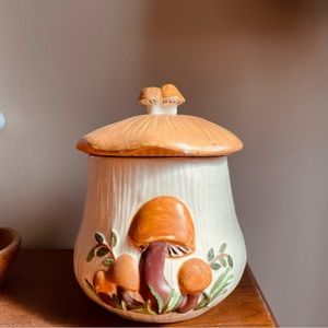 Vintage Mushroom Ceramic Canister